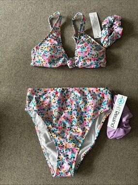 Rewind Multicolor Floral Bikini Set with Pink and Blue Accents